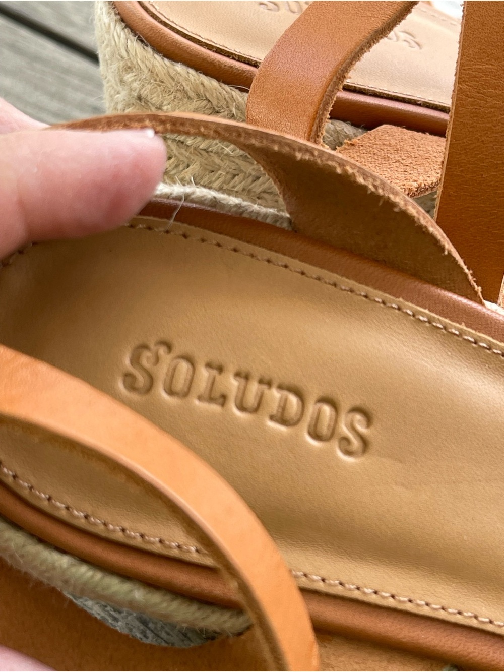 Soludos Charlotte Tan Espadrille Wedge Sandals Ankle Strap Womens Size 8.5 NWT - Picture 5 of 8